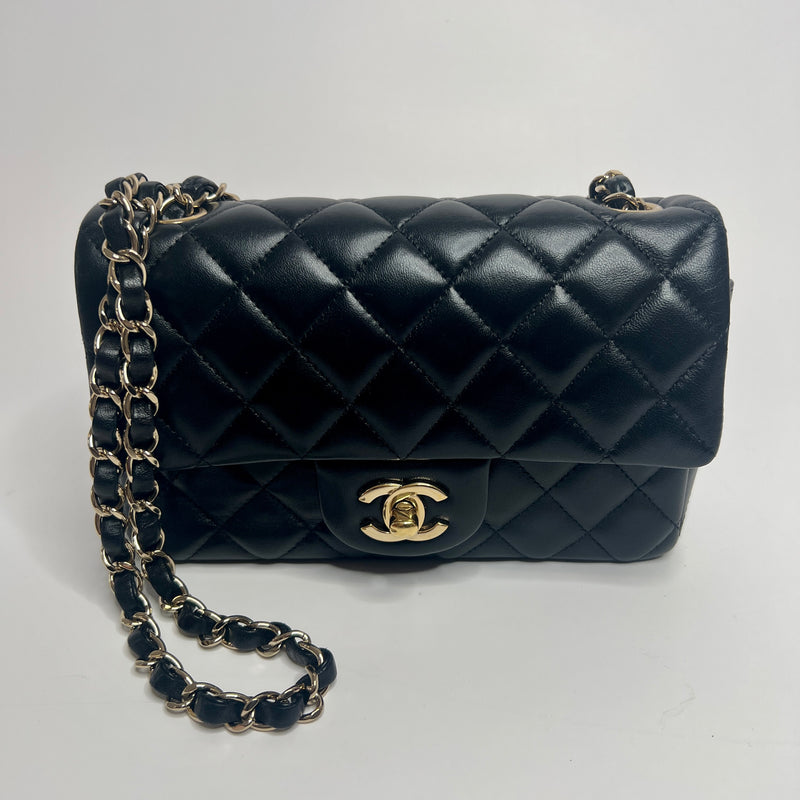 Chanel Mini Rectangle Bag In Black Lambskin