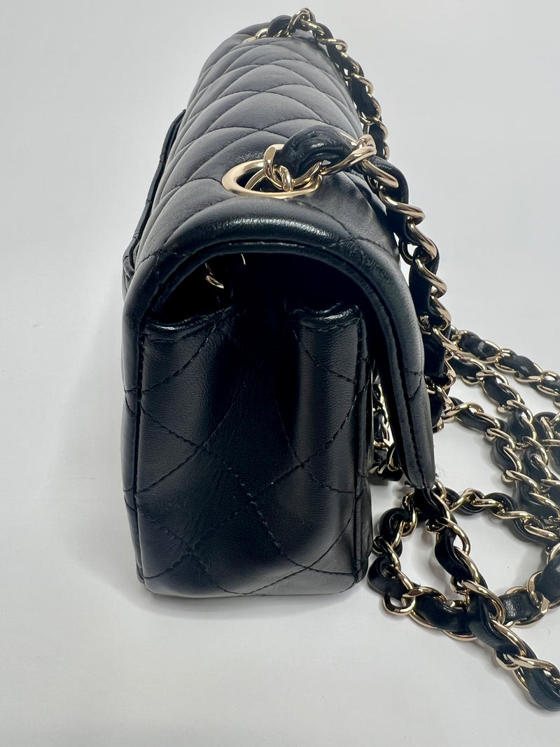 Chanel Mini Rectangle Bag In Black Lambskin