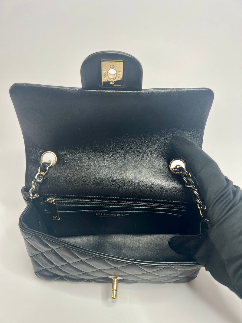 Chanel Mini Rectangle Bag In Black Lambskin