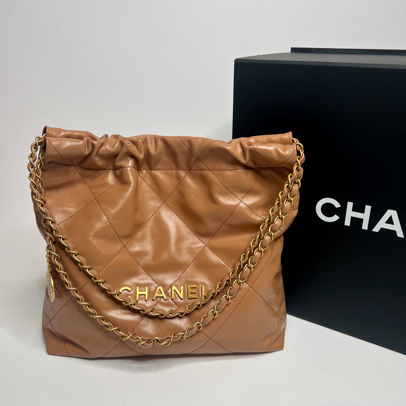 Chanel Small 22 Shoulder Bag In Caramel