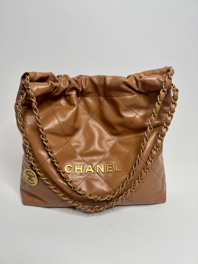 Chanel Small 22 Shoulder Bag In Caramel