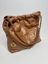 Chanel Small 22 Shoulder Bag In Caramel