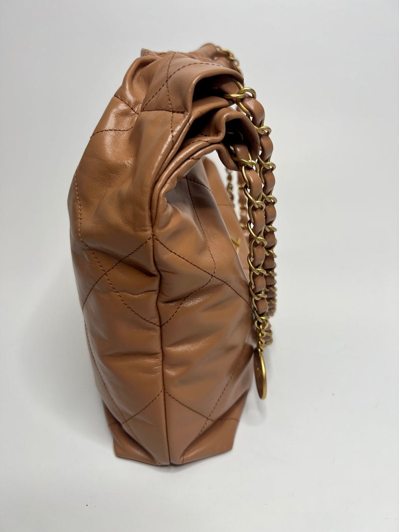 Chanel Small 22 Shoulder Bag In Caramel