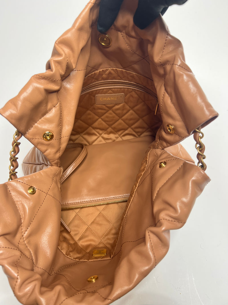 Chanel Small 22 Shoulder Bag In Caramel