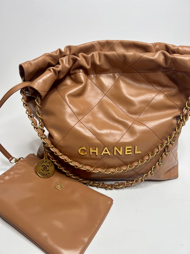 Chanel Small 22 Shoulder Bag In Caramel