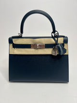 Hermès Kelly Sellier 28 In Blue Indigo Epsom Leather