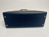 Hermès Kelly Sellier 28 In Blue Indigo Epsom Leather