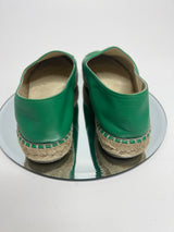 Chanel Green Leather Espadrilles (Size 38/UK 5)