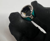 Fendi Bicolor Enamel Fendista Wide Band Ring
