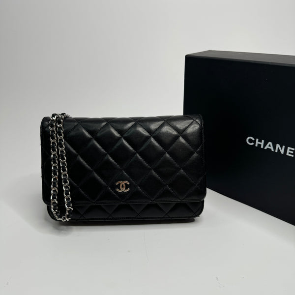 Chanel Wallet On Chain In Black Lambskin Leather