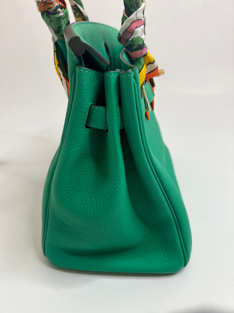 Hermès Birkin 30 In Menthe Clemence Leather With Gold Hardware