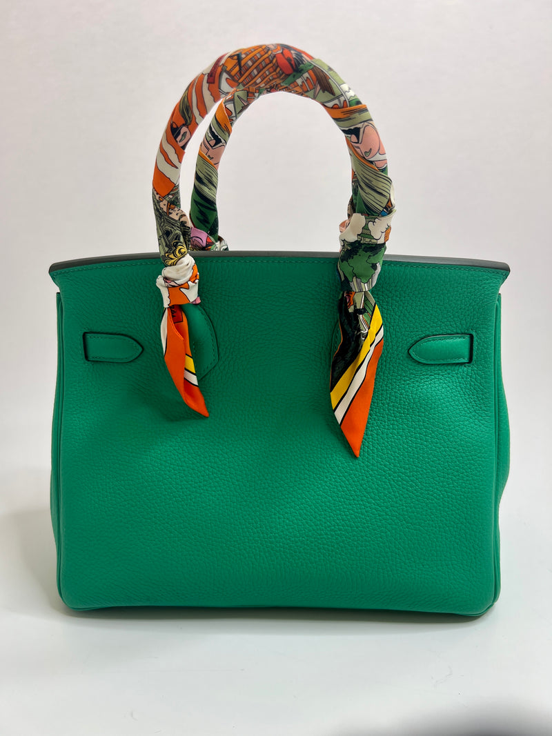 Hermès Birkin 30 In Menthe Clemence Leather With Gold Hardware