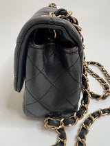 Chanel Mini Square Flap Bag In Black Lambskin
