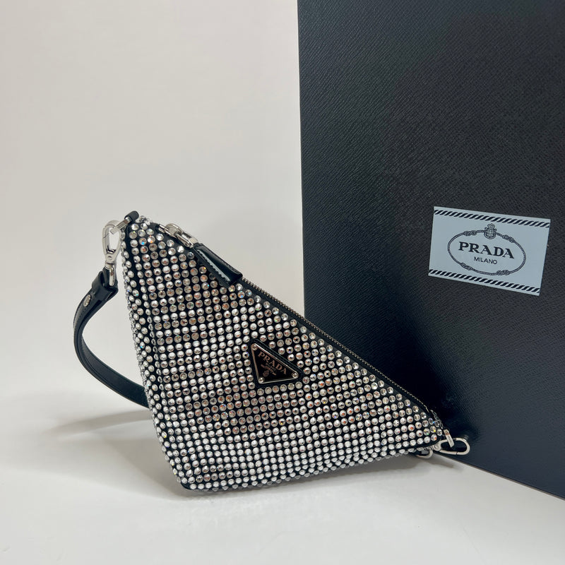 Prada Triangle Crystal-Embellished Bag