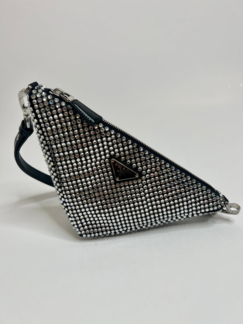 Prada Triangle Crystal-Embellished Bag