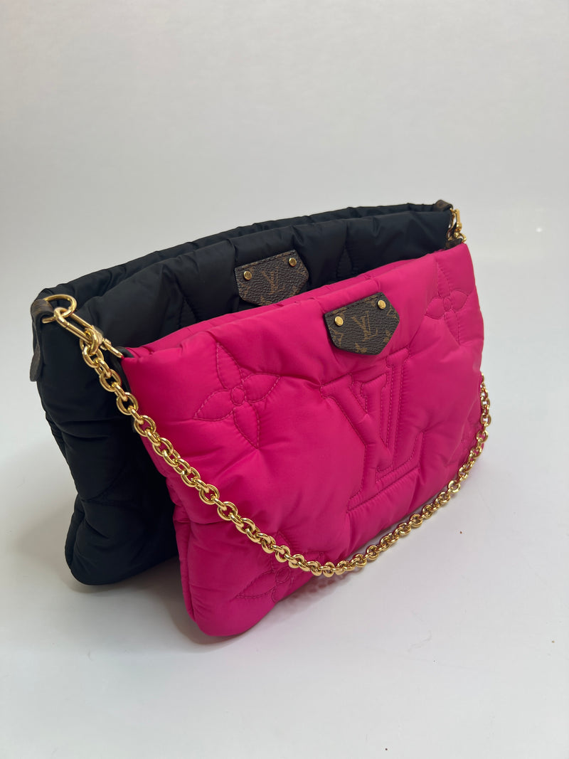 Louis Vuitton Black x Fuchsia Monogram Pillow Multi Pochette Maxi Bag