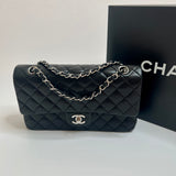 Chanel Black Lambskin Leather Medium Classic Double Flap