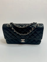 Chanel Black Lambskin Leather Medium Classic Double Flap
