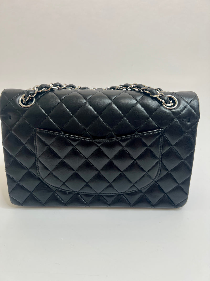 Chanel Black Lambskin Leather Medium Classic Double Flap