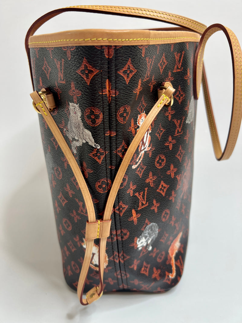Louis Vuitton x Grace Coddington Catogram Neverfull MM Bag