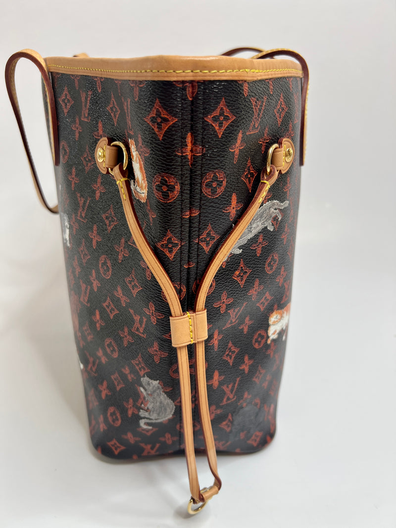 Louis Vuitton x Grace Coddington Catogram Neverfull MM Bag