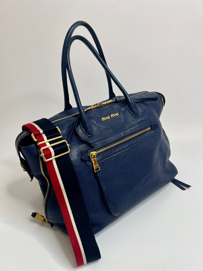 Miu Miu Navy Tote Bag