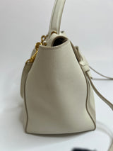 Celine Micro Belt Bag In White Grained Leather