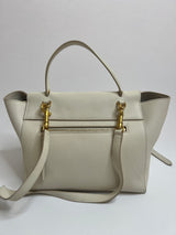 Celine Micro Belt Bag In White Grained Leather