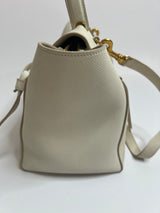 Celine Micro Belt Bag In White Grained Leather