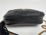 Saint Laurent Black Raffia Lou Camera Bag