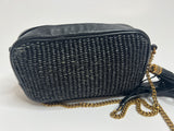 Saint Laurent Black Raffia Lou Camera Bag