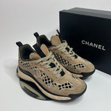 Chanel Technical Beige / Black Abstract Sneakers (Size 39.5/UK 6.5)
