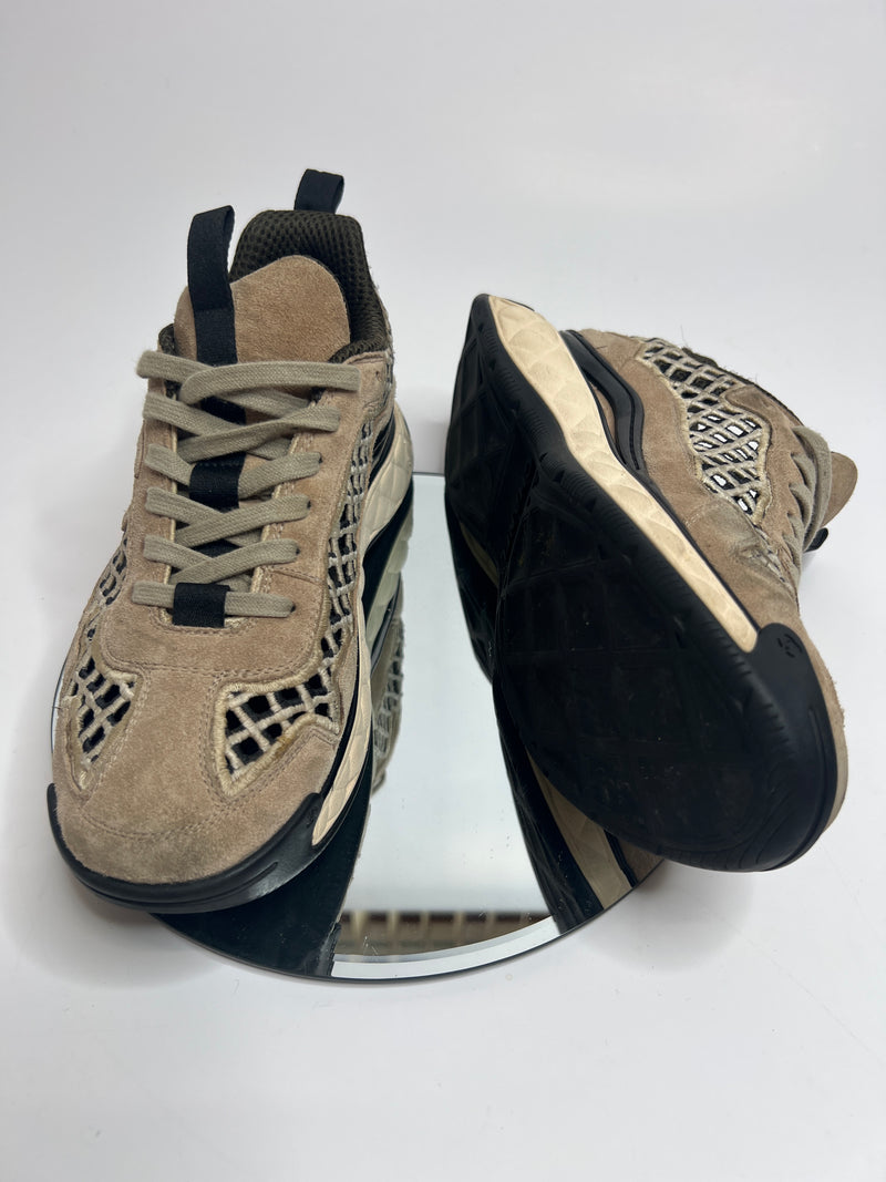 Chanel Technical Beige / Black Abstract Sneakers (Size 39.5/UK 6.5)