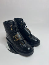 Chanel Black Quilted Leather Boots (Size 38 /UK 5)