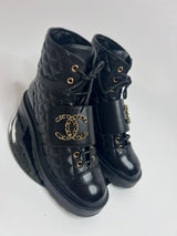Chanel Black Quilted Leather Boots (Size 38 /UK 5)