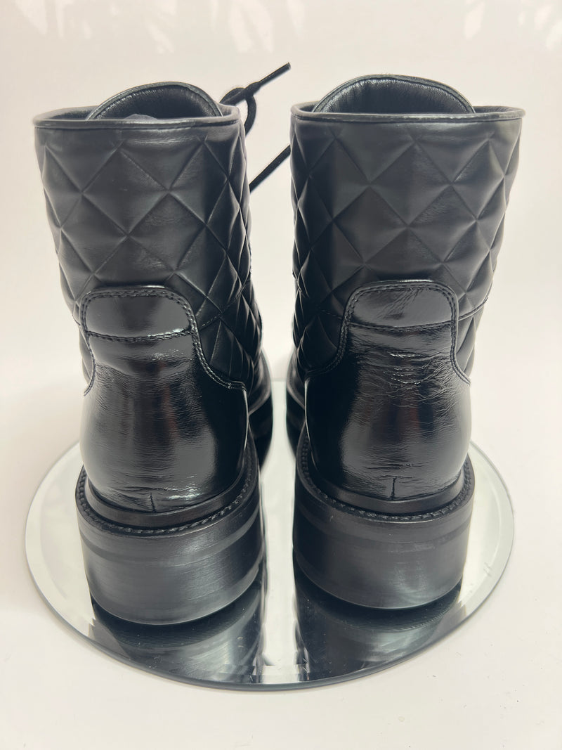 Chanel Black Quilted Leather Boots (Size 38 /UK 5)