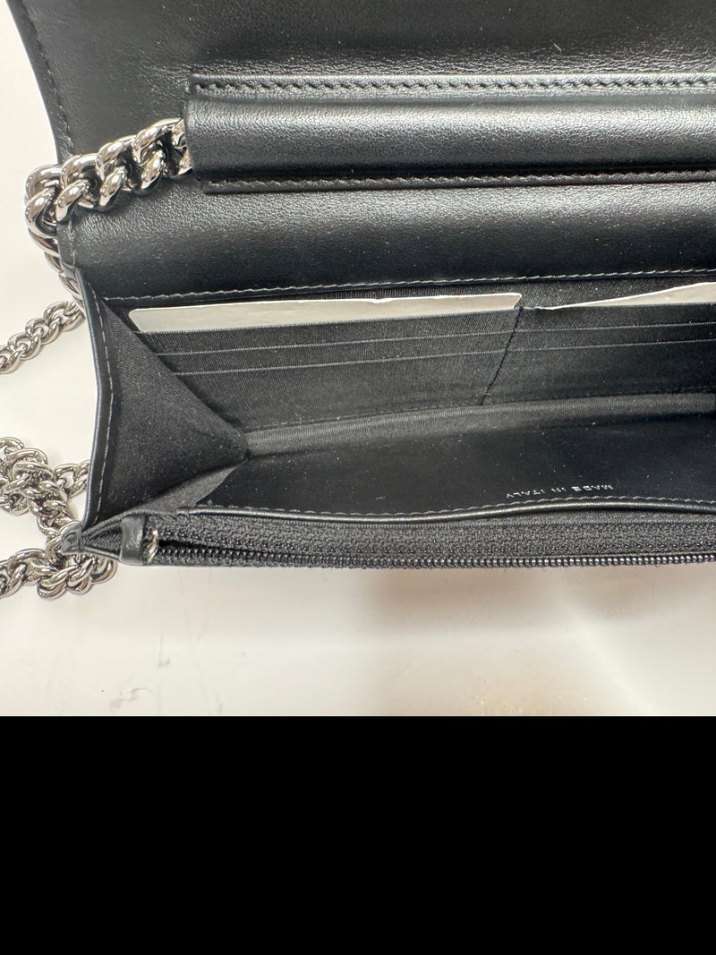 Chanel Boy Wallet On Chain In Black Calfskin