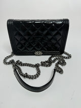 Chanel Boy Wallet On Chain In Black Calfskin