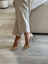 Jimmy Choo Romy 85 Nude Heels (Size 41/UK 8)
