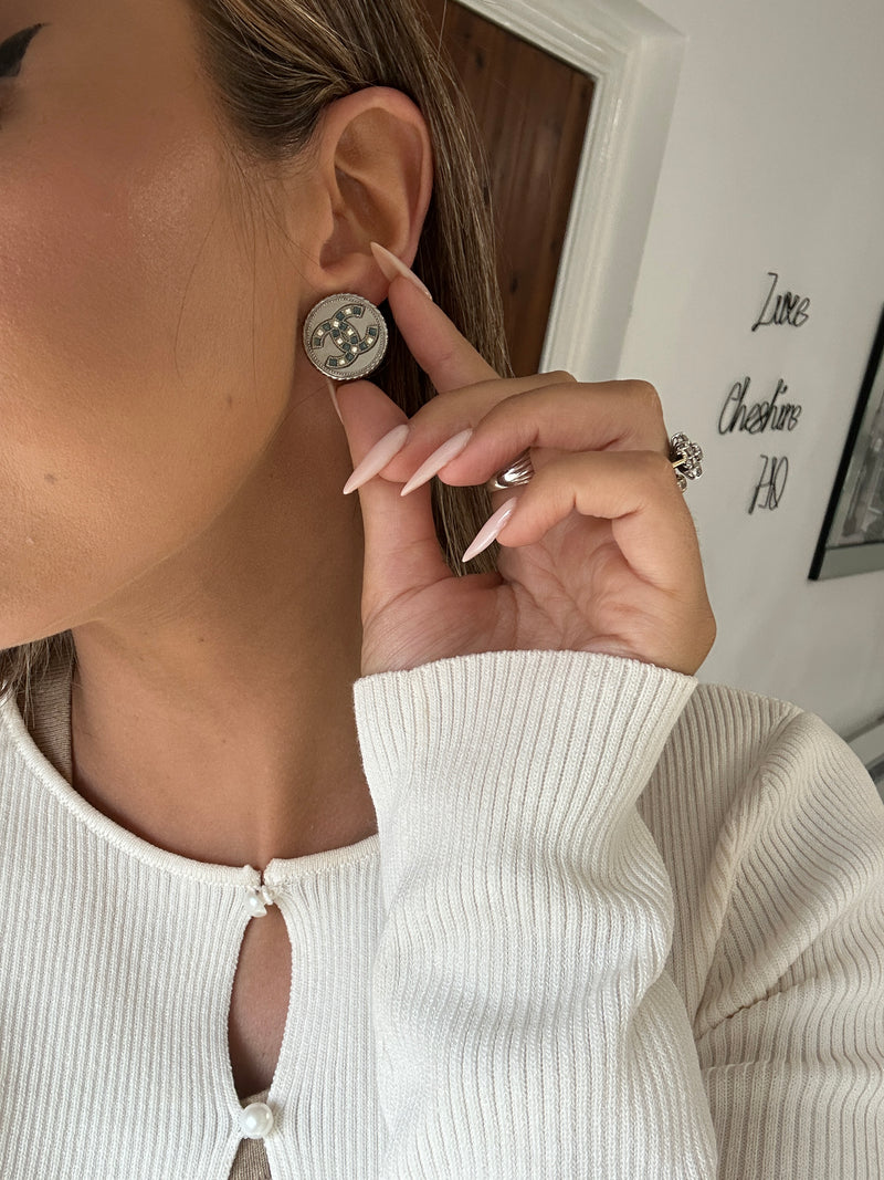 Chanel CC Vintage Stud Earrings