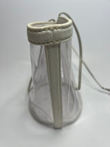 Prada White/Transparent PVC Plastic Logo Tote