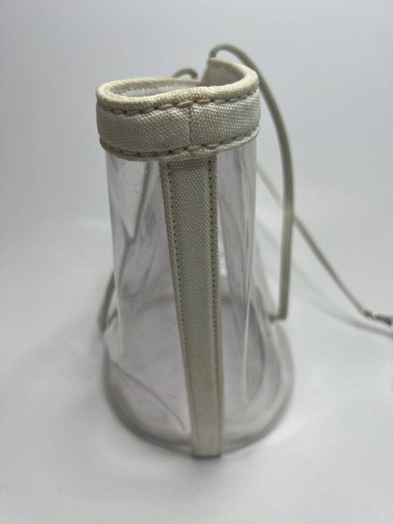 Prada White/Transparent PVC Plastic Logo Tote