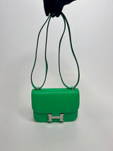 Hermès Constance 18 In Vert Comics Chèvre Mysore Leather