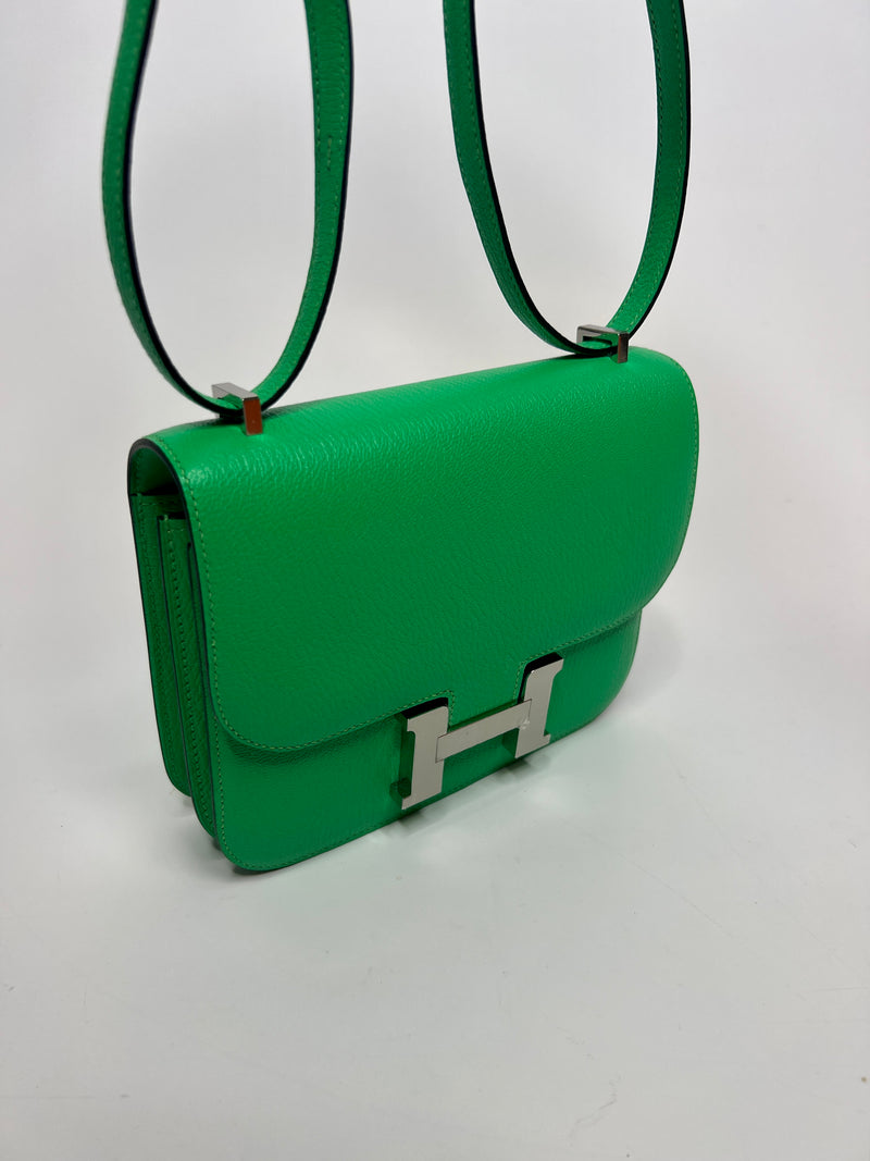 Hermès Constance 18 In Vert Comics Chèvre Mysore Leather