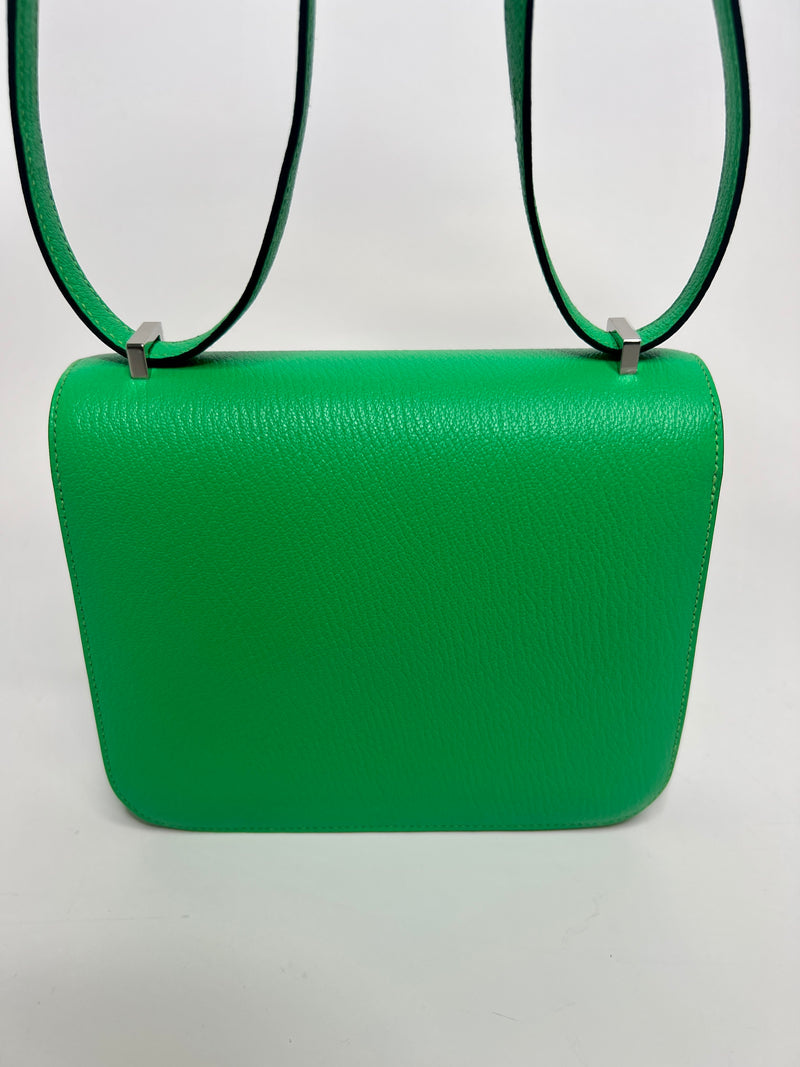 Hermès Constance 18 In Vert Comics Chèvre Mysore Leather