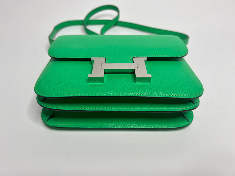 Hermès Constance 18 In Vert Comics Chèvre Mysore Leather