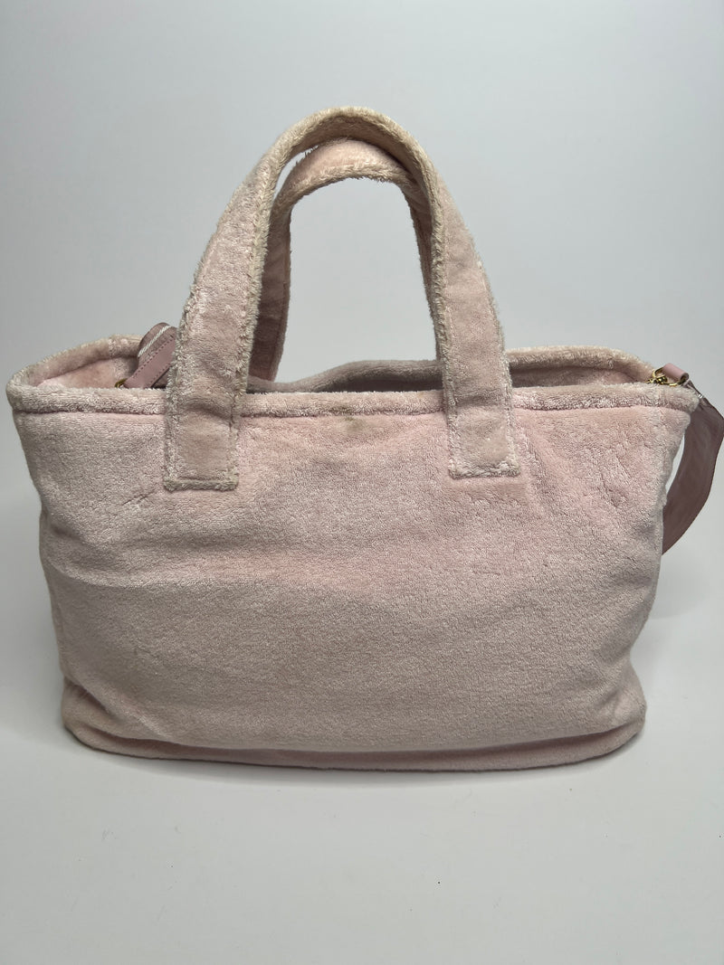 Miu Miu Pink Terry Cloth Tote Bag