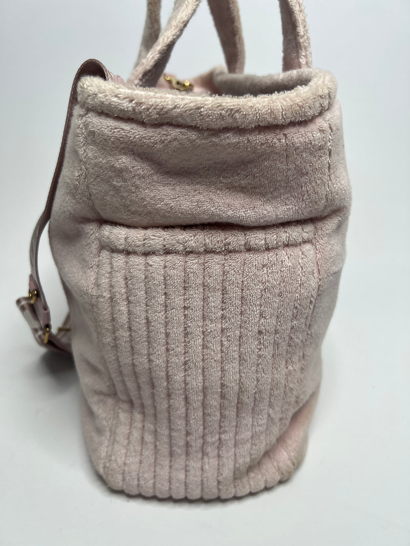 Miu Miu Pink Terry Cloth Tote Bag