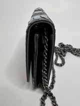 Chanel  Metallic Python Wallet On Chain