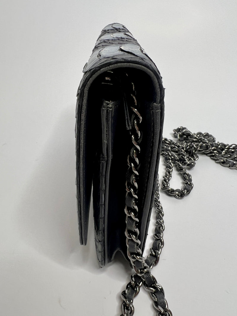 Chanel  Metallic Python Wallet On Chain